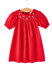 Load image into Gallery viewer, Smocked Christmas Bow Dress
